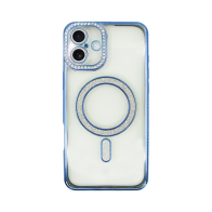 Vivid Magsafe Strass and Glitter Case Apple iPhone 16 Plus Transparent