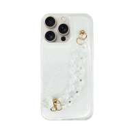 Vivid Clear Shine Case with Chain Hand Strap Apple iPhone 16 Pro Max