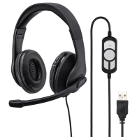 Hama "HS-USB300", PC USB Office Headset Stereo, Μαύρο