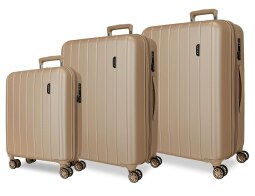 Movom Σετ Βαλίτσες 55-65-78cm Wood Champagne