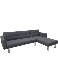 ARTELIBRE Καναπές Κρεβάτι Γωνιακός OBERON Γκρι Ύφασμα 240x102/175x40cm