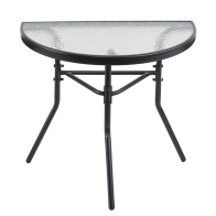 ARTELIBRE Τραπέζι Κήπου Ημικυκλικό CELESTIAL Μαύρο Μέταλλο/Γυαλί 70x40x65cm