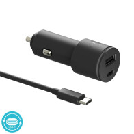 Motorola SJV102 Car Ταχυφορτ. με 2xUSB Τype-C PD 2.0, Τype-A QC 3.0,καλώδιο 1μ. Type-C σε Type-C-45W
