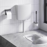 vidaXL 148008 Επίτοιχο Πλαστικό Καζανάκι Ορθογώνιο Υψηλής Πίεσης Γκρι
