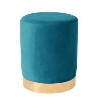 ARTELIBRE Σκαμπό MILTONIA Με Μεταλλική Βάση Πετρόλ Βελούδο 32x32x41cm