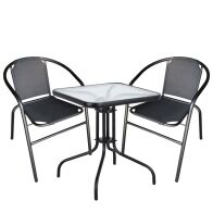 ARTELIBRE Σετ Τραπεζαρία Κήπου MARS Μέταλλο Μαύρο Με 2 Πολυθρόνες 14990076