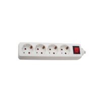 Telco Πολύπριζο 4 Θέσεων με διακόπτη Λευκό