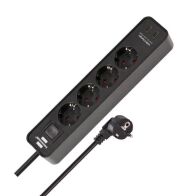 Πολύπριζο 4 θέσεων με 2 x USB-C και διακόπτη BRENNENSTUHL 1153240106 Ecolor μαύρο