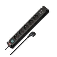 Πολύπριζο 5 θέσεων με 2 x USB-A με διακόπτη και 3m καλώδιο BRENNENSTUHL 1150660315 Bremounta