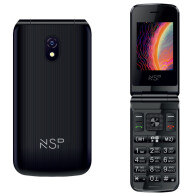 NSP 2600DS (8340444) Μαύρο κινητό Flip 2G με πλήκτρα, 2SIM, BT, USB, micro-SD, FM, 2.4” και SOS