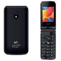 NSP 2650DS (8340888) Μαύρο κινητό Flip 4G με πλήκτρα, 2SIM, Camera, BΤ, USB, micro-SD, FM, 2.4”, SOS