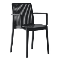 ARTELIBRE Πολυθρόνα Κήπου BARTS Μαύρο PP 53x55.2x82cm