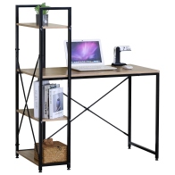 ARTELIBRE Γραφείο JORVIK Με Ράφια Δρυς/Μαύρο Μοριοσανίδα/Μέταλλο 100x52x120cm