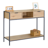 ARTELIBRE Κονσόλα WEXLEY Δρυς/Μαύρο Μοριοσανίδα/Μέταλλο 100x35x80cm