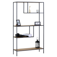 ARTELIBRE Βιβλιοθήκη YARWOOD Δρυς/Μαύρο Μοριοσανίδα/Μέταλλο 100x33x178cm