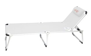myResort, Ξαπλώστρα αλουμινίου, πτυσσόμενη, ενισχυμένη, σε Λευκό Χρώμα