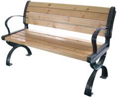 Velco Παγκάκι Μεταλλικό με Ξύλο Μαύρο