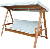 Velco Κούνια με Βάση και Μαξιλάρι 3 Θέσεων Ξύλινη Λευκή Μ235xΠ120xΥ178cm