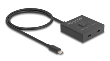 DELOCK USB-C switch 18911 2 σε 1 bidirectional 10Gbps 8K 100W μαύρο