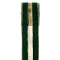 ΚΟΡΔ.VELVET GLITTER NET 6,7cmX4,5mDK ΠΡΑΣΙΝΟ- ΧΡΥΣΟ