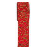 ΚΟΡΔ.VELLUTO CON RAMI 6.7cmX9m ΚΟΚΚΙΝΟ-ΠΡΑΣΙΝΟ