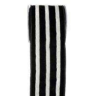 ΚΟΡΔ.LINED VELVET 10cm x 4.5m ΜΑΥΡΟ-ΛΕΥΚΟ