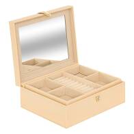 Atmosphera Ξύλινη Μπιζουτίερα Κοσμηματοθήκη "Hanifa" με ΚαθρέφτηΜπεζ,  204032