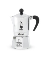 Bialetti Καφετιέρα Espresso Break  3 Φλιτζανιών Αλουμινίου με Μαύρες Λεπρομέρειες