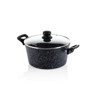 WESTINGHOUSE Βαθιά Κατσαρόλα Από Αλουμίνιο 4. 3 Lt / 24 cm Με Αντικολλητική Επίστρωση Μαρμάρου & Γυάλινο Καπάκι WCCC0009024MBB