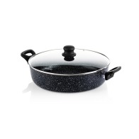 WESTINGHOUSE Ρηχή Κατσαρόλα Από Αλουμίνιο 3. 7 Lt / 28 cm Με Αντικολλητική Επίστρωση Μάρμαρου & Γυάλινο Καπάκι WCCC0009L28MBB