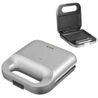 LiFE Τοστιέρα με αντικολλητικές grill πλάκες, 750W LiFE DELI Silver Matt Series