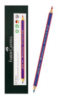 FABER CASTELL ξυλομπογιά με διπλή μύτη 224116000 εξάγωνο μπλε/κόκκινο 12τμχ
