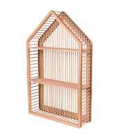 Natural Living Επιτοίχια Ξύλινη Ραφιέρα με 2 Ράφια 42x12x66 cm 225217