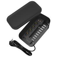 Sonora Κουτί Oργάνωσης Kαλωδίων με Ενσωματωμένο Πολύπριζο 5 Θέσεων με 3 Θύρες USB Μαύρο