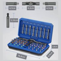 PCWork Σετ καστάνιας ακριβείας με 40 ανταλλακτικές μύτες, εργονομική λαβή και μαγνητική θήκη μεταφοράς. PCWork PCW08K