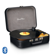 LENCO Πικάπ με ενσωματωμένα ηχεία 3W, Bluetooth, βαλίτσα μεταφοράς και λειτουργία μετατροπής MP3 σε μαύρο χρώμα. LENCO CLASSIC PHONO TT-116BK