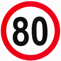 Auto Gs Αυτοκόλλητο Σήμα Όριο Ταχύτητας "80" 15cm 1 Τεμάχιο
