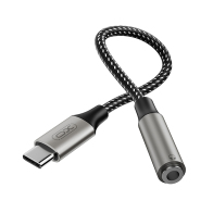 XO Καλώδιο-αντάπτορας USB High-Speed Type-C αρσ. - 3.5mm θηλ., 0.13m σε γκρι χρώμα XO NB-R257C