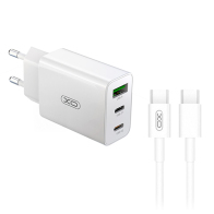 XO Universal Φορτιστής με 1xUSB-A και 2xUSB-C 20W L101 Λευκό