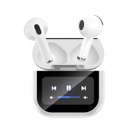 XO Bluetooth ακουστικά handsfree με θήκη ασύρματης φόρτισης και οθόνη, σε λευκό χρώμα XO X42 PRO 6TH GENERATION