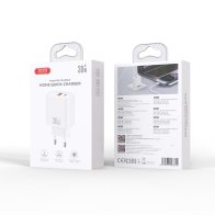 XO Universal φορτιστής GaN με 2 εξόδους 1xUSB-A & 1xUSB-C, PD30W σε λευκό χρώμα XO CE42