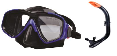 fortis ΣΕΤ ΜΑΣΚΑ & ΑΝΑΠΝΕΥΣΤΗΡΑΣ PVC ΔΙΧΡΩΜΟ(ΜΑΥΡΟ-ΜΠΛΕ)