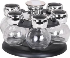 Urban Living Σετ Δοχεία Μπαχαρικών με Περιστρεφόμενη Βάση 6τμχ 18x18x12,5 cm 28435