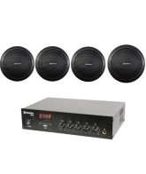 Adastra DM25 4 Ηχεία Οροφής EC56V-B Ολοκληρωμένος Ενισχυτής Εγκαταστάσεων 25W/100V Μαύρο