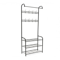 Idomya Μεταλλικό Έπιπλο Εισόδου με 3 Ράφια και 8 Κρεμάστρες 186 x 71 x 31 cm Idomya 30040339