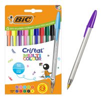 BIC στυλό διαρκείας ballpoint Cristal Multicolour 1.6mm μύτη διάφορα χρώματα 10τμχ