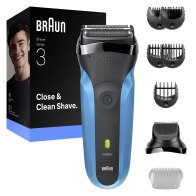 BRAUN Ξυριστική Μηχανή Series 3 WET  & DRY + Σετ Περιποίησης Γενειάδας - 310BT/BLU