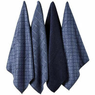 Ladelle Πετσέτες Κουζίνας Microfibre Μπλε Carver 43X68cm - Σετ 4 Τεμαχίων