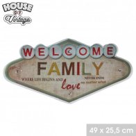 House of Vintage 33826 Διακοσμητική Μεταλλική Πινακίδα Welcome με LED 49x25,5cm