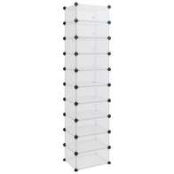 vidaXL Παπουτσοθήκη Διαφανής 44 x 32 x 174 εκ. από Πολυπροπυλένιο 340561